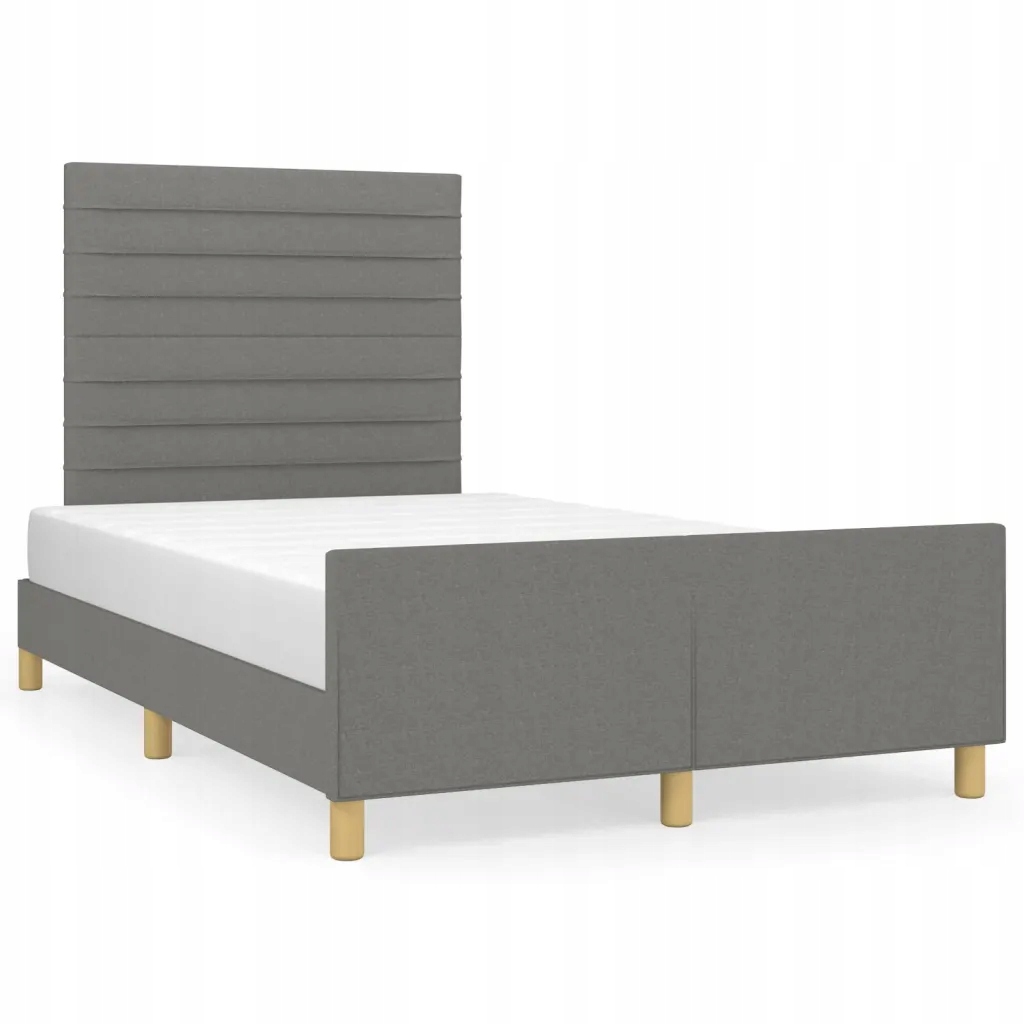 Rám postele s čelem tmavě šedý 203 x 126 x 118/128 cm