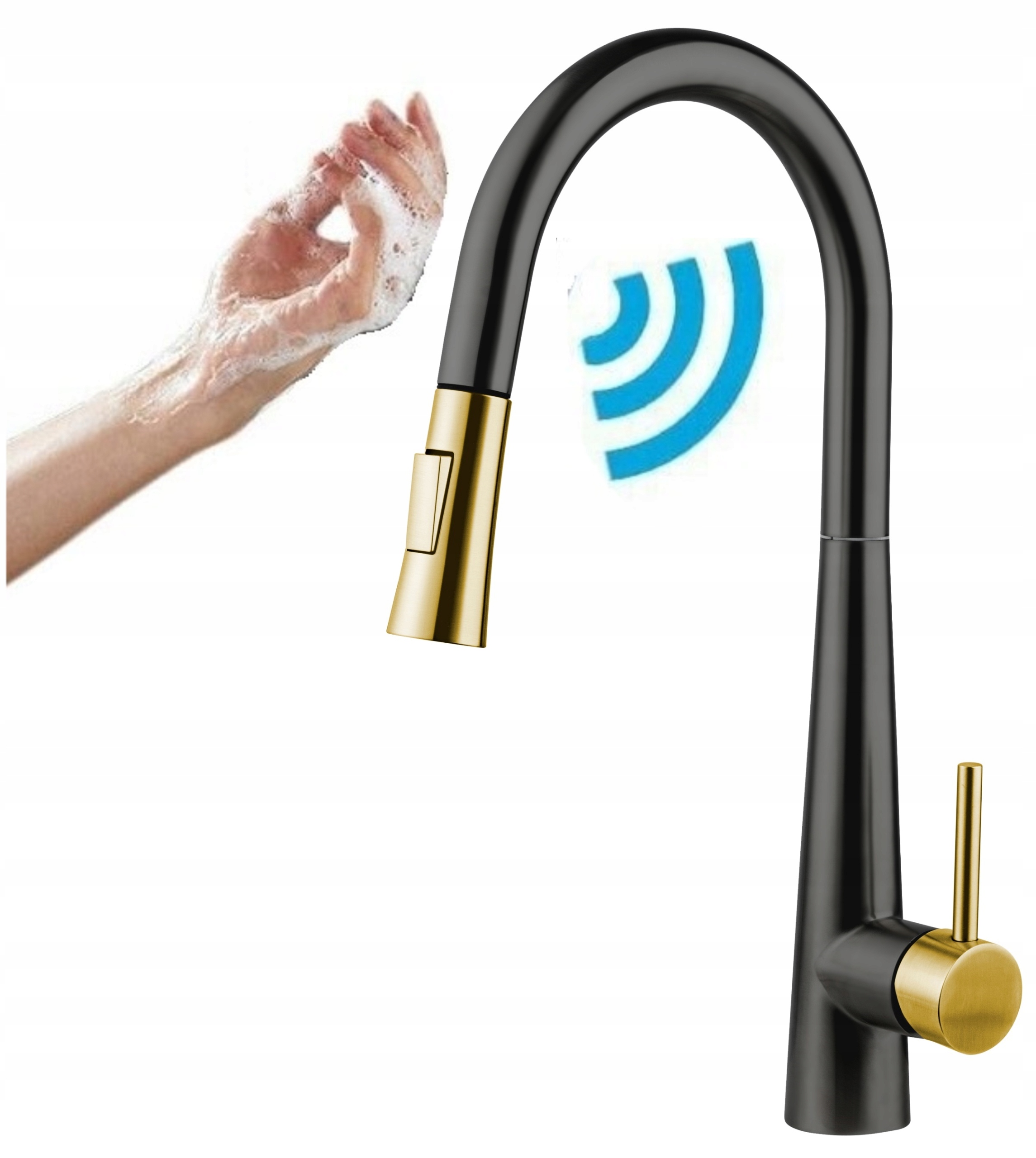Kuchynská batéria čierna zlatá dotyková Oceľová Vytovka Ww