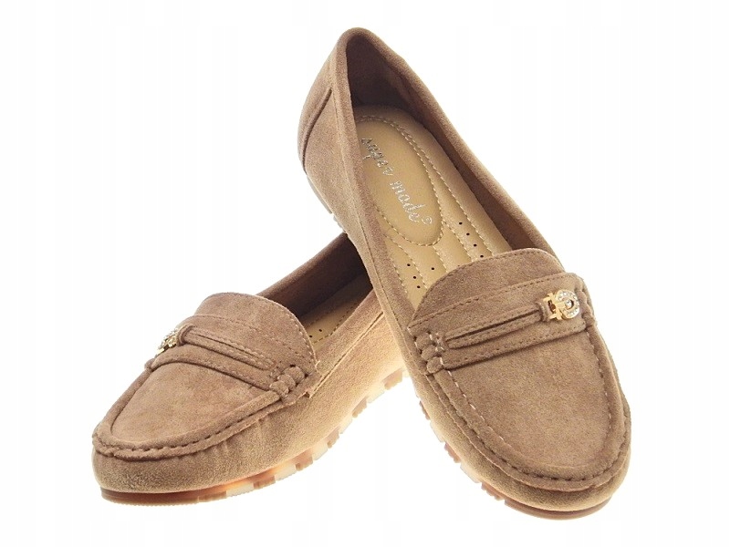 DAMSKIE ZAMSZOWE MOKASYNY Khaki r.40 Marka inna