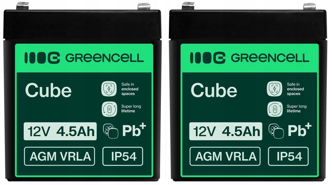 2X Akumulator Agm Green Cell 12V 4.5AH Bezobsługowy Autko Rower Ups Solar