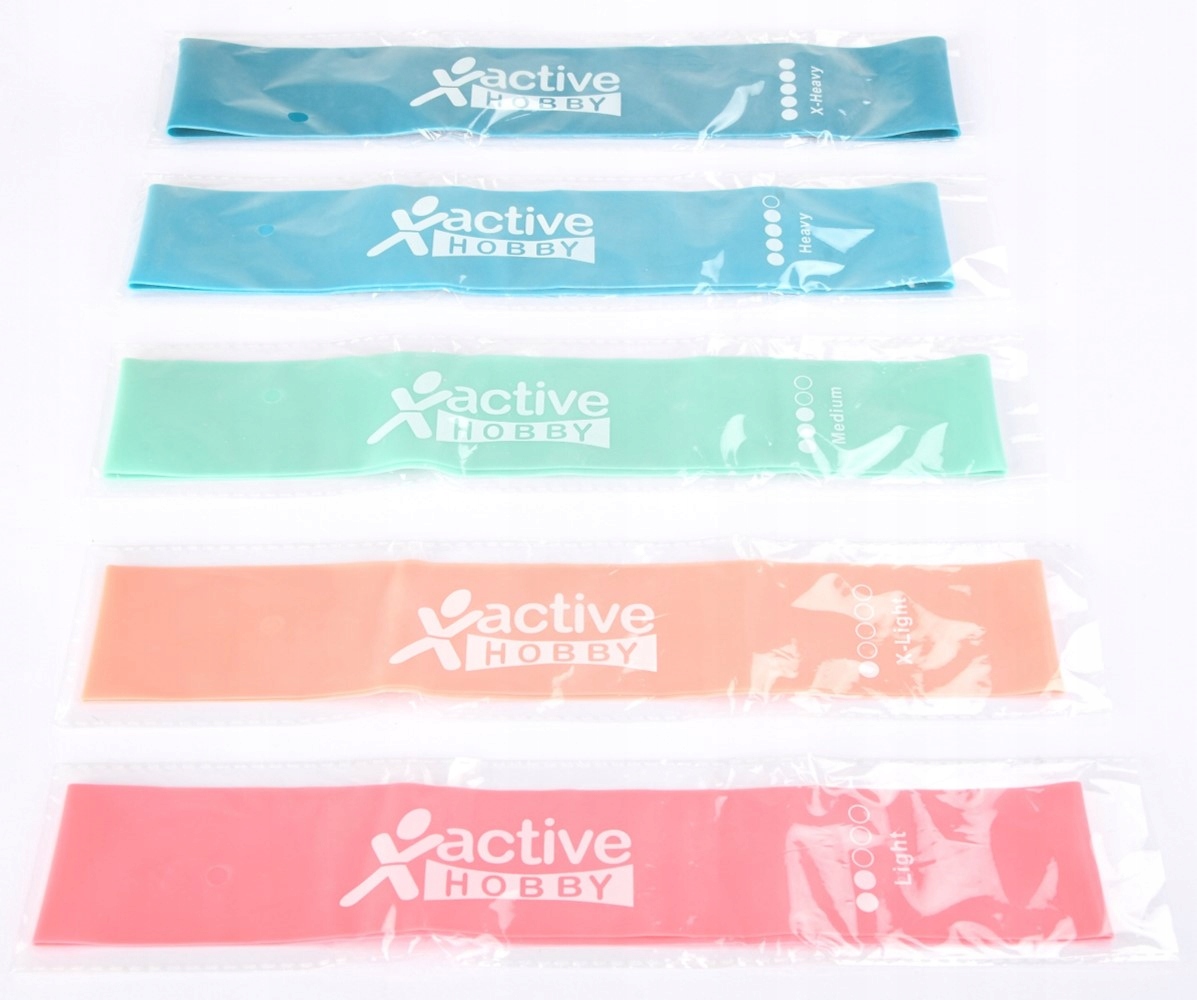 Zestaw 5 Gum do Ćwiczeń Mini Band Fitness Długość (cm) 30 cm