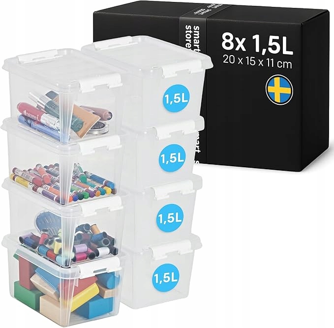 SmartStore – 8 x krabička s víkem Classic 1,5 l