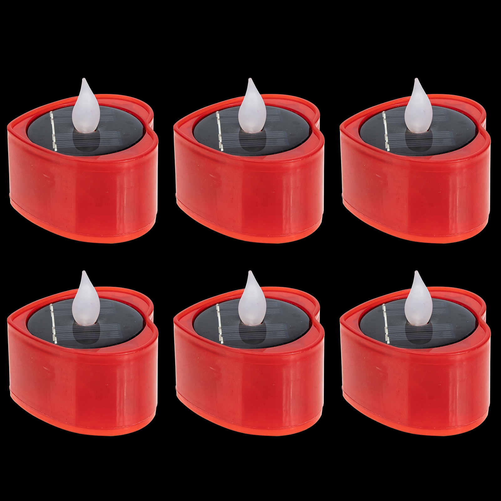 6 SZT. SŁONECZNYCH PODSTAWEK ŚWIECA LED ZASILANA SŁONECZNIE