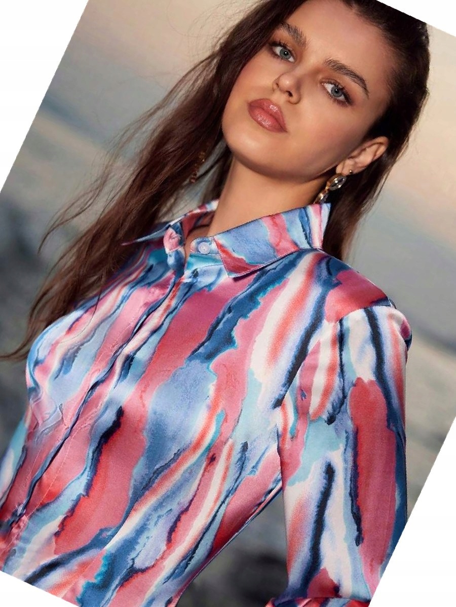 Šaty Tie Košilová Anewsta Elegantní Dye Dlouhá M