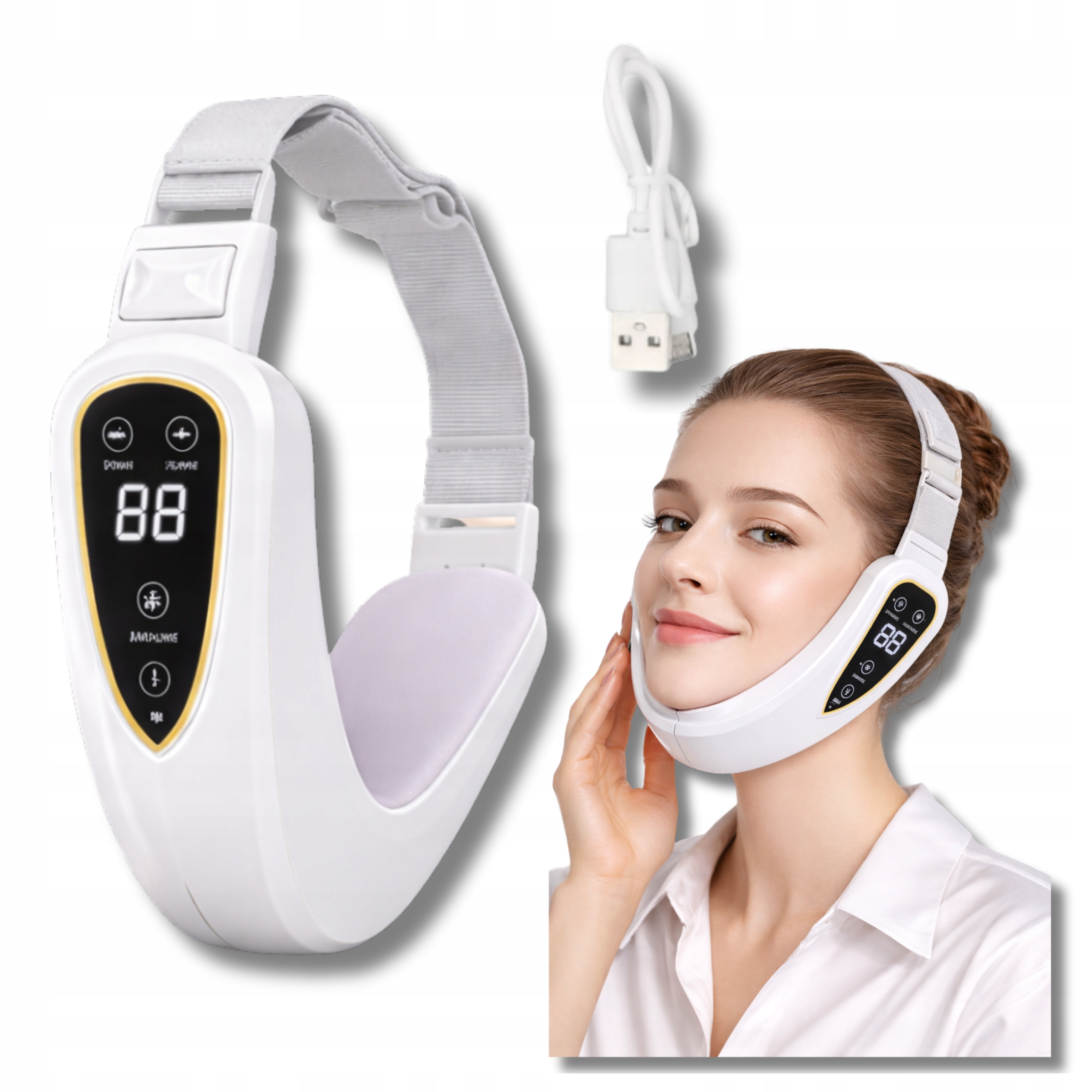Urządzenie do Liftingu Twarzy V-Face Led Ujędrnia Modeluje Kontur Twarzy