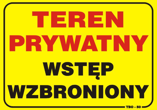 

Tabliczka Tablica Teren Prywatny 35x25cm Duża