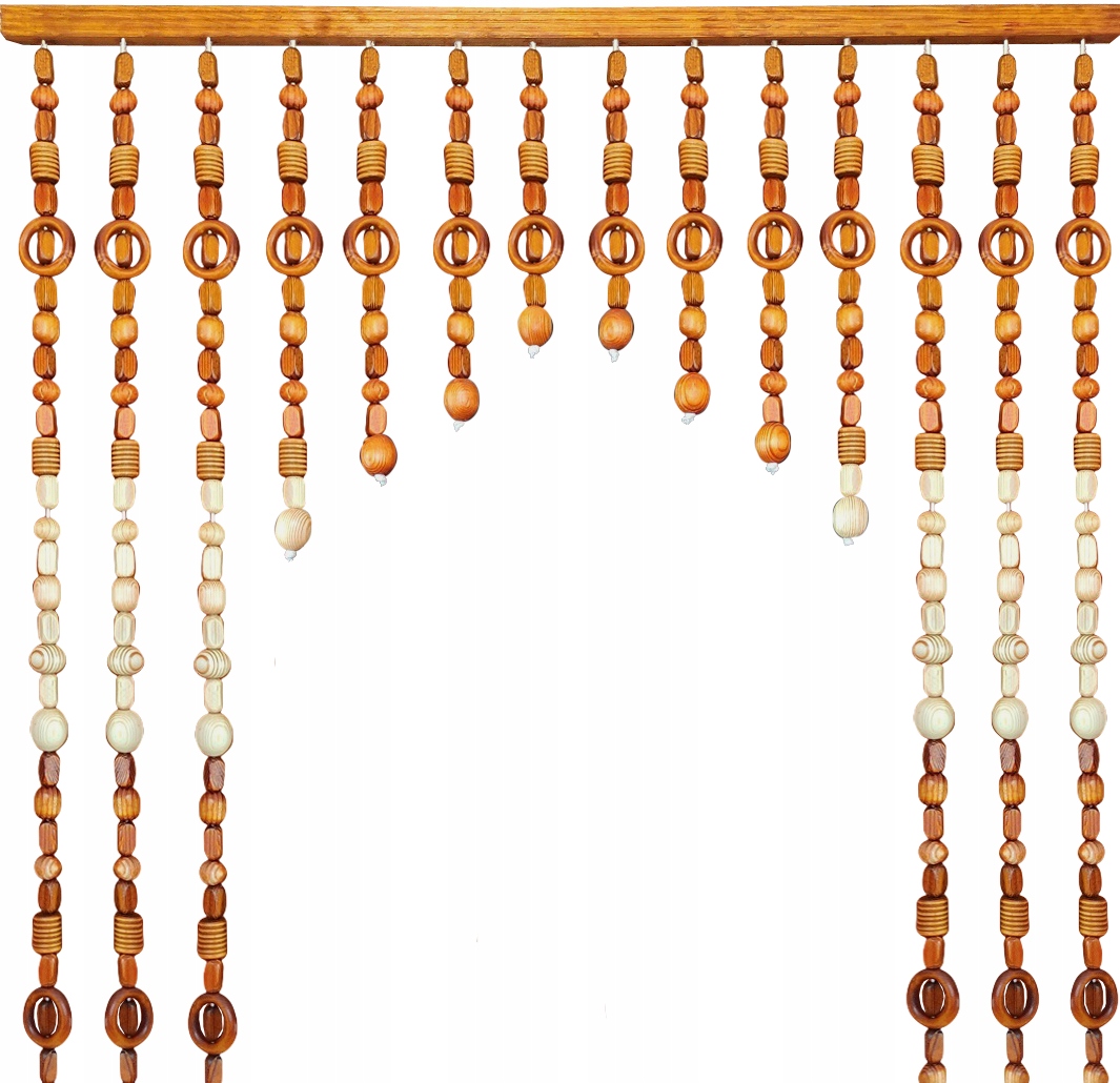 ZASŁONA WYCIĘTA KOTARA DREWNIANA KORALIKI - 90cm