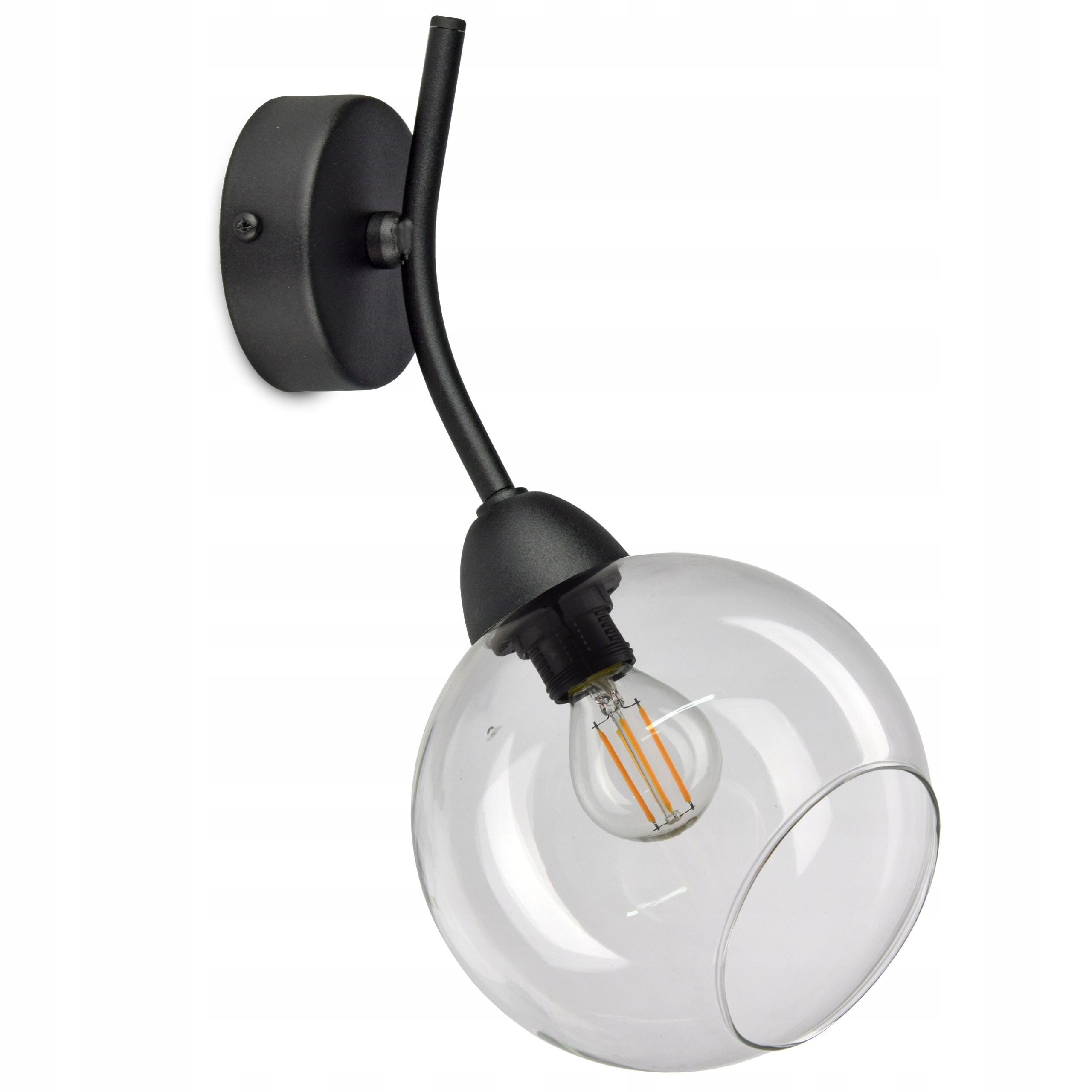

Lampa Ścienna Kinkiet Szklana Kula Transparent Led