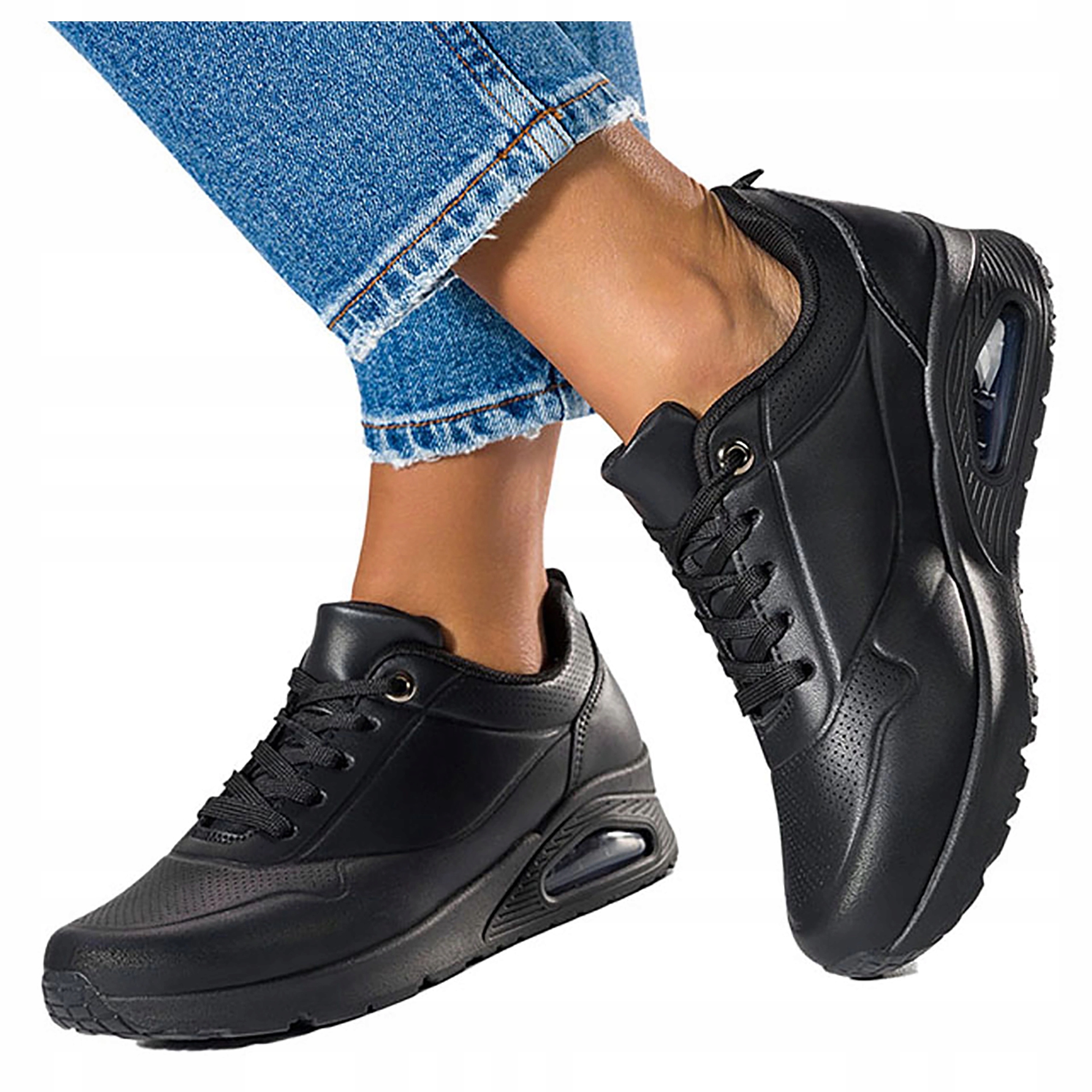 Sportovní obuv Tenisky Na Platformě Šněrovací Černé Klasické vel 38