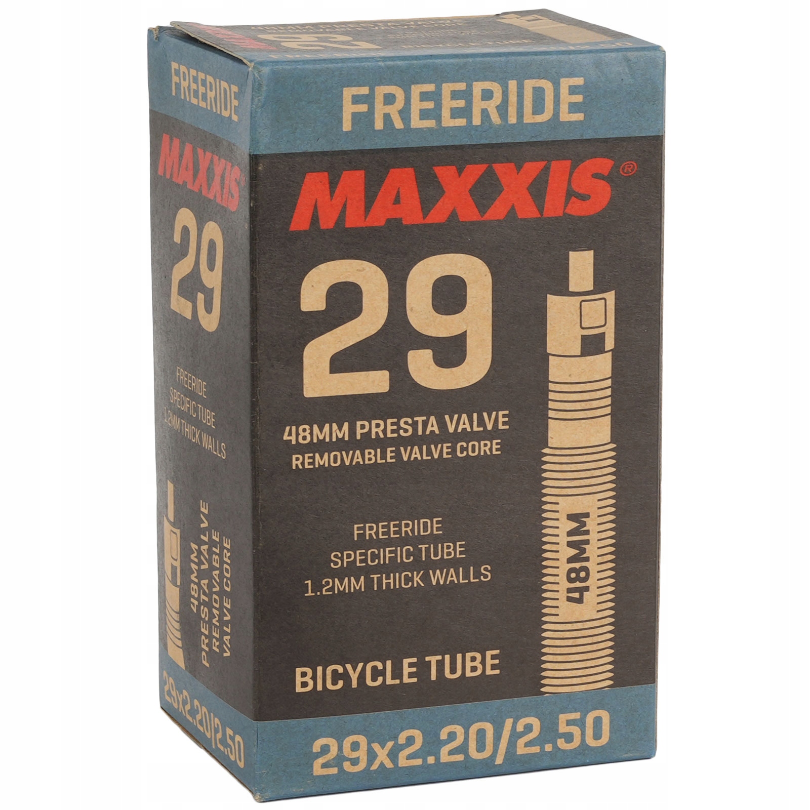 Gruba (1,2mm) Dętka Rowerowa Maxxis Freeride 29x2.20-2.50 Zawór Presta