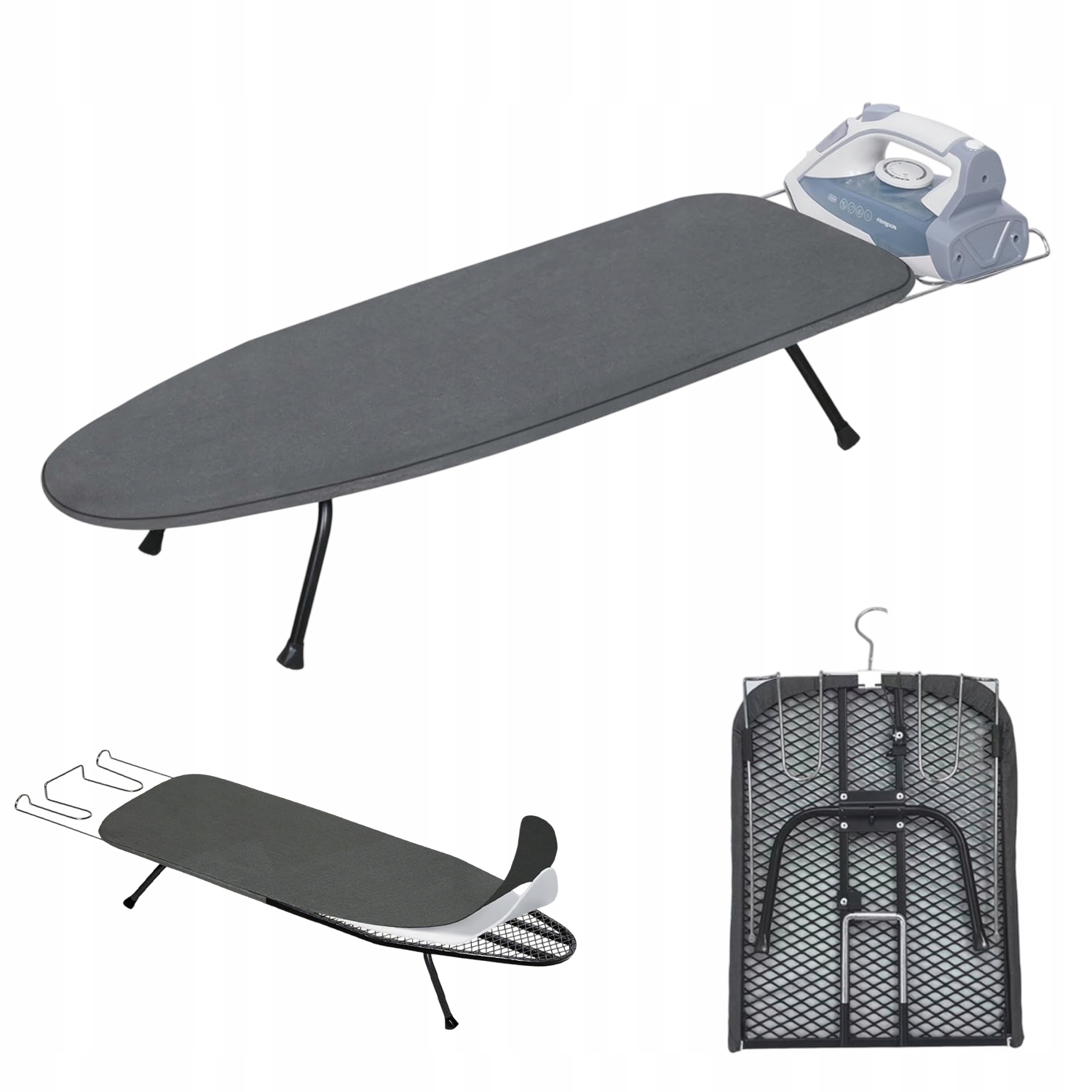 Levně Mini Žehlicí Prkno Na Skládací Stůl S Velkým Panelem A Háčky