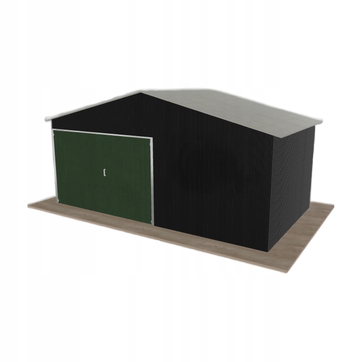 Plechová garáž 5.5 x 3 m jednopolohová, dvouspádová, černá