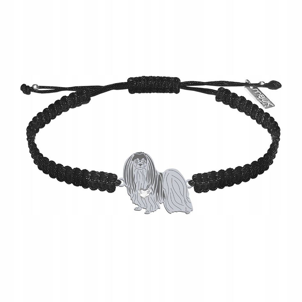 Stříbrný náramek se psem Phalene 925 Makramé Šperky Gravírování Bonus