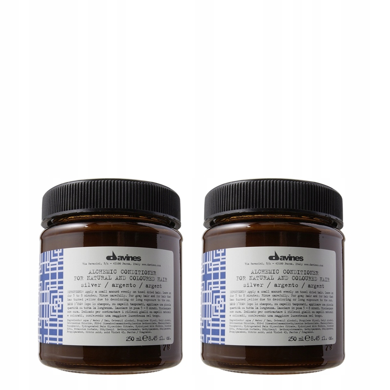 Davines Alchemic Silver barvicí kondicionér 2x250 ml pro blond šedé vlasy