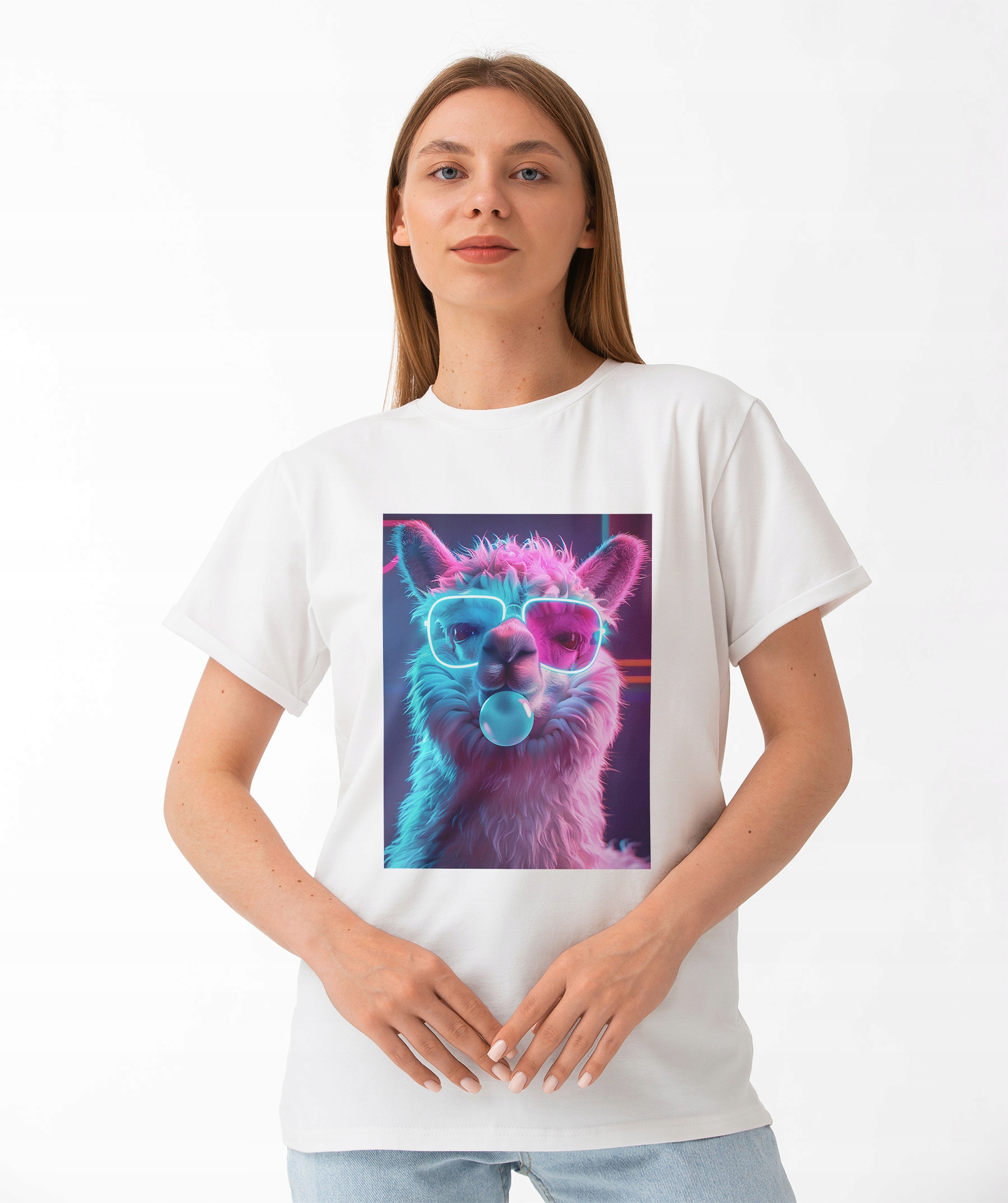 DÁMSKE TRIČKO LAMA NEON – FAREBNÁ GRAFIKA A VTIPNÁ POTLAČ Značka žiadna značka