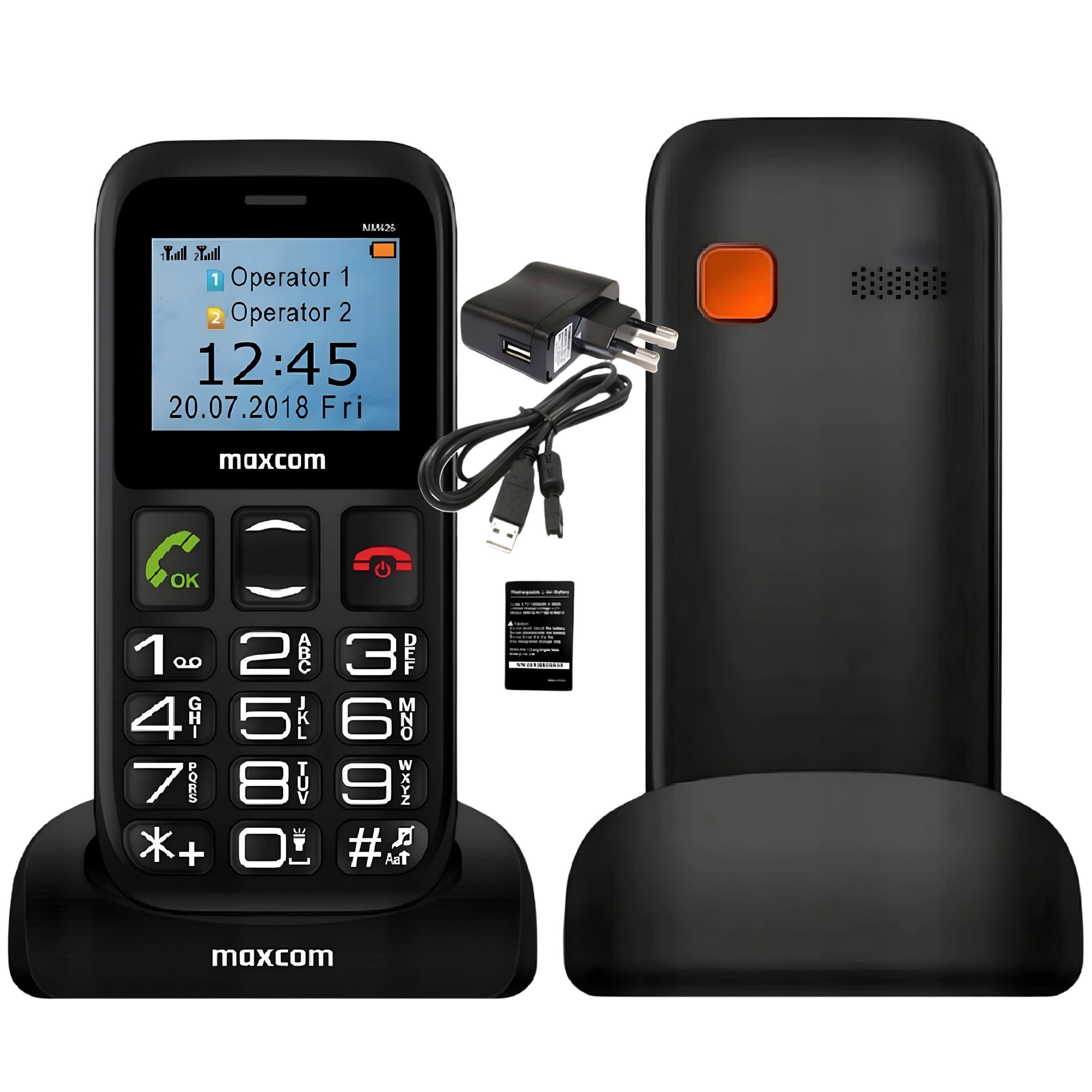 S-o-s Telefon Dla Seniora Komórkowy Maxcom MM426 duże klawisze Usb-c