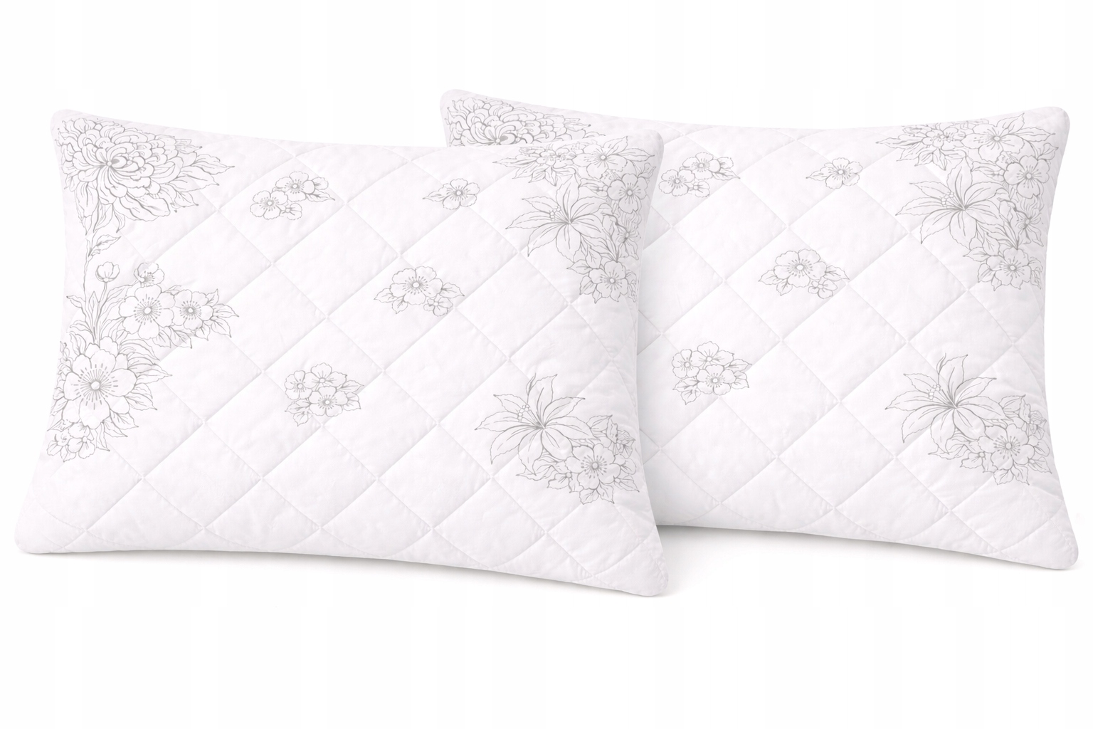 2x Antialergický Polštář 50×60 Premium Vysoká Prošívaná květina Vzor Polsko