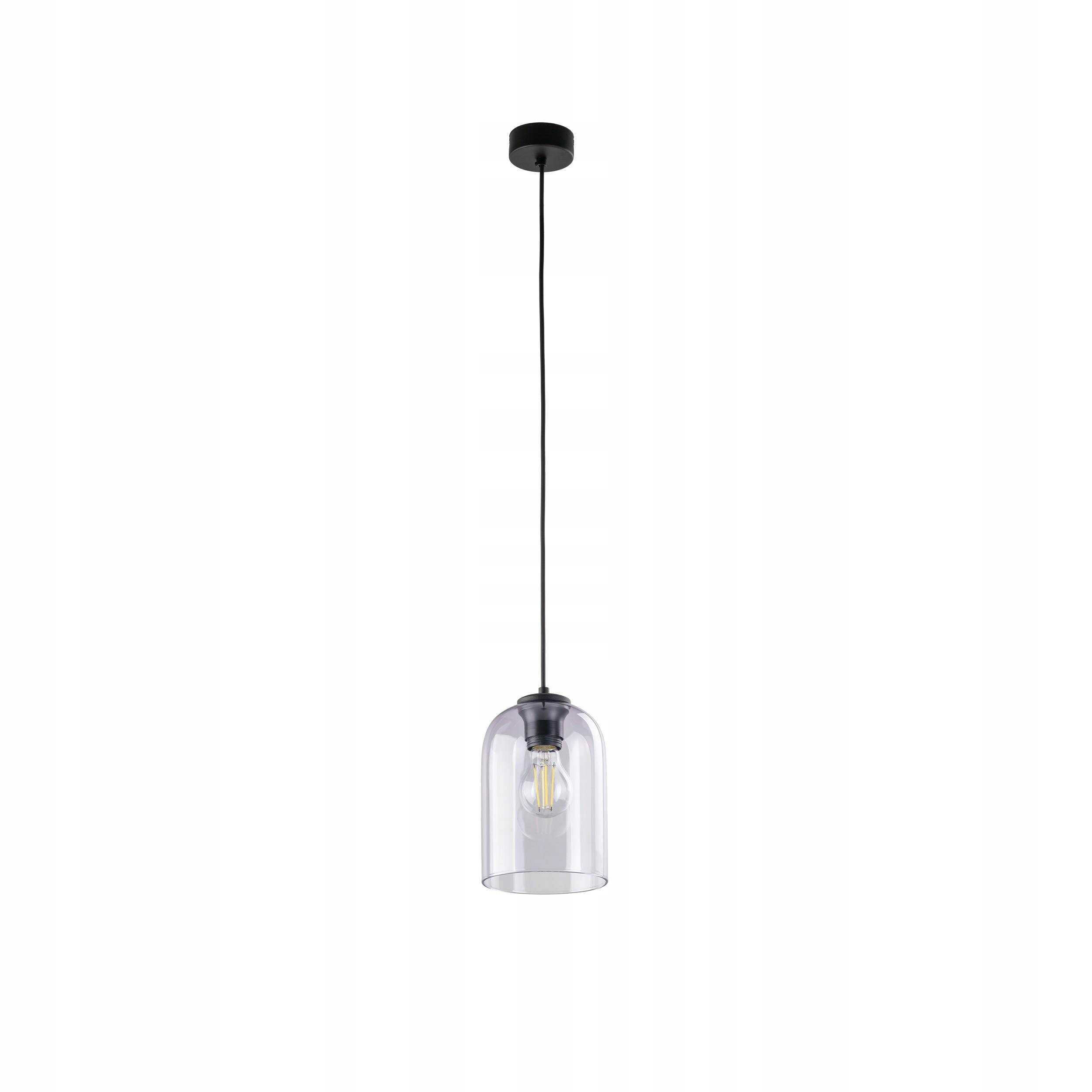 Závěsná lampa Molly černá stínidlo fialová 1xE27 Moderní Obývací Pokoj