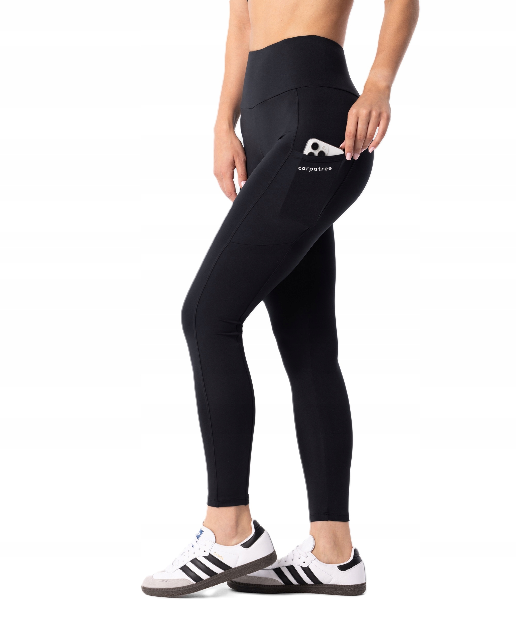 Legginsy damskie sportowe wysoki stan kieszenie Libra Carpatree L czarne