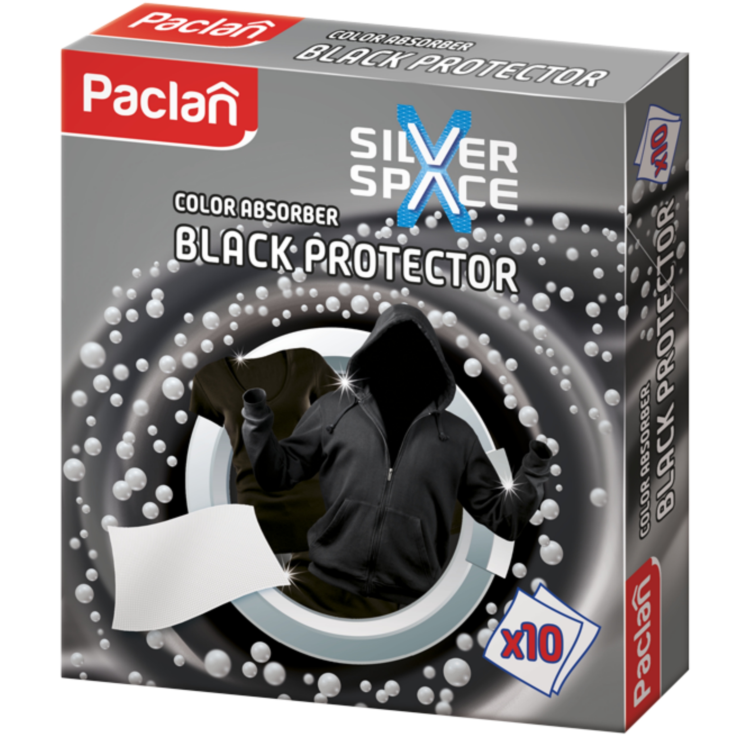 CHUSTECZKI ABSORBUJĄCE KOLOR PACLAN SILVER - DO PRANIA CZARNEGO, 10 SZT