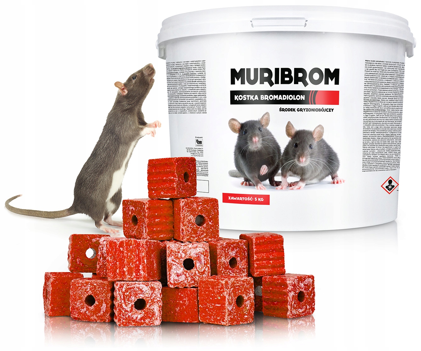 Mocna Trutka Na Myszy I Szczury Muribrom Kostka Woskowa Bromadiolon 5KG