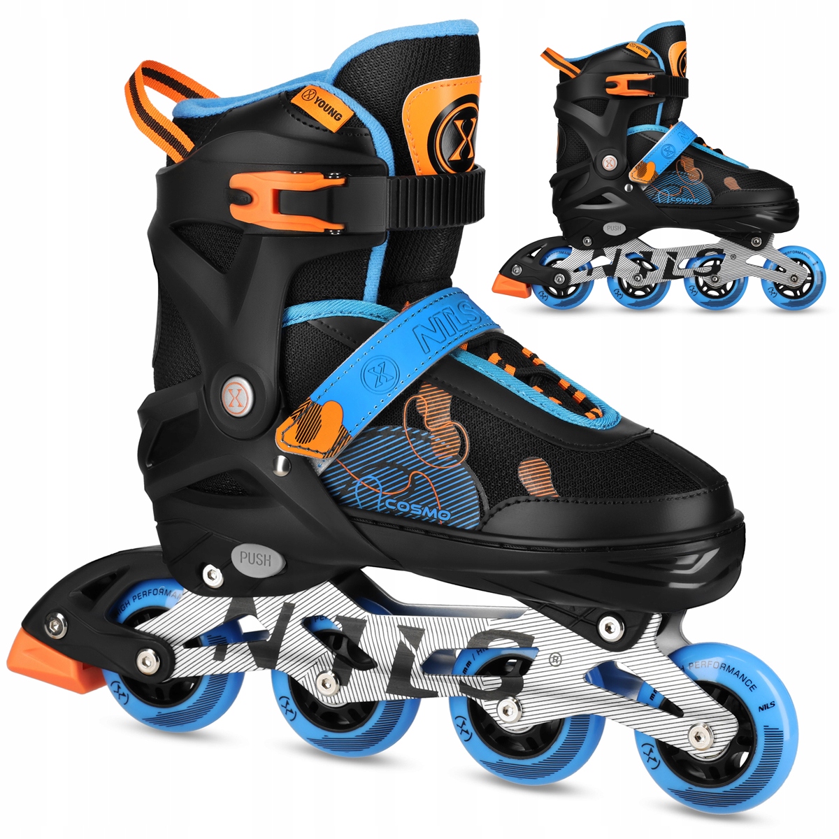 Kolečkové Brusle Nastavitelné Brusle 2V1 Pro Mládež Pro Děti I Dospělé, Kaučukové