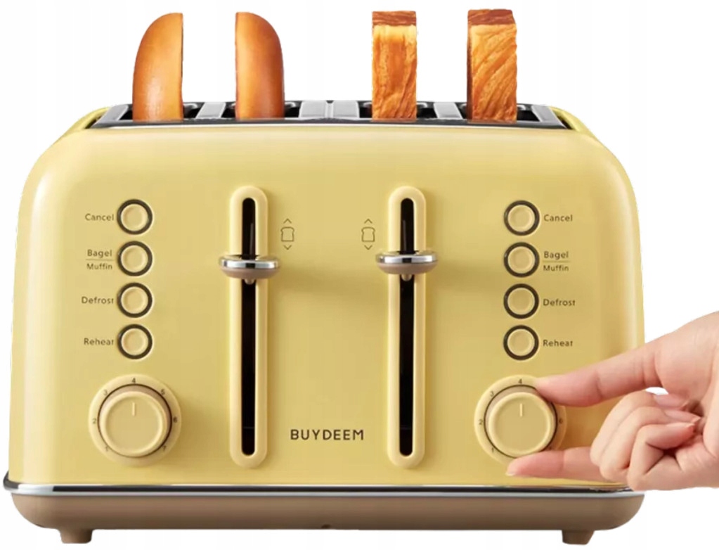 BUYDEEM Toster na 4 kromki, DT640E, Mellow Yellow, EU — 10