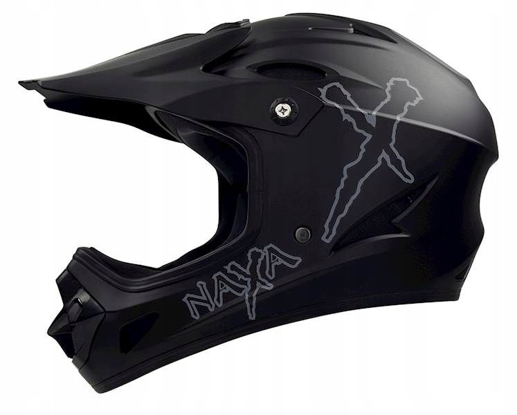 Rowerowy czarny kask z daszkiem przewiewny Mtb Naxa DH3/D L 59-60cm