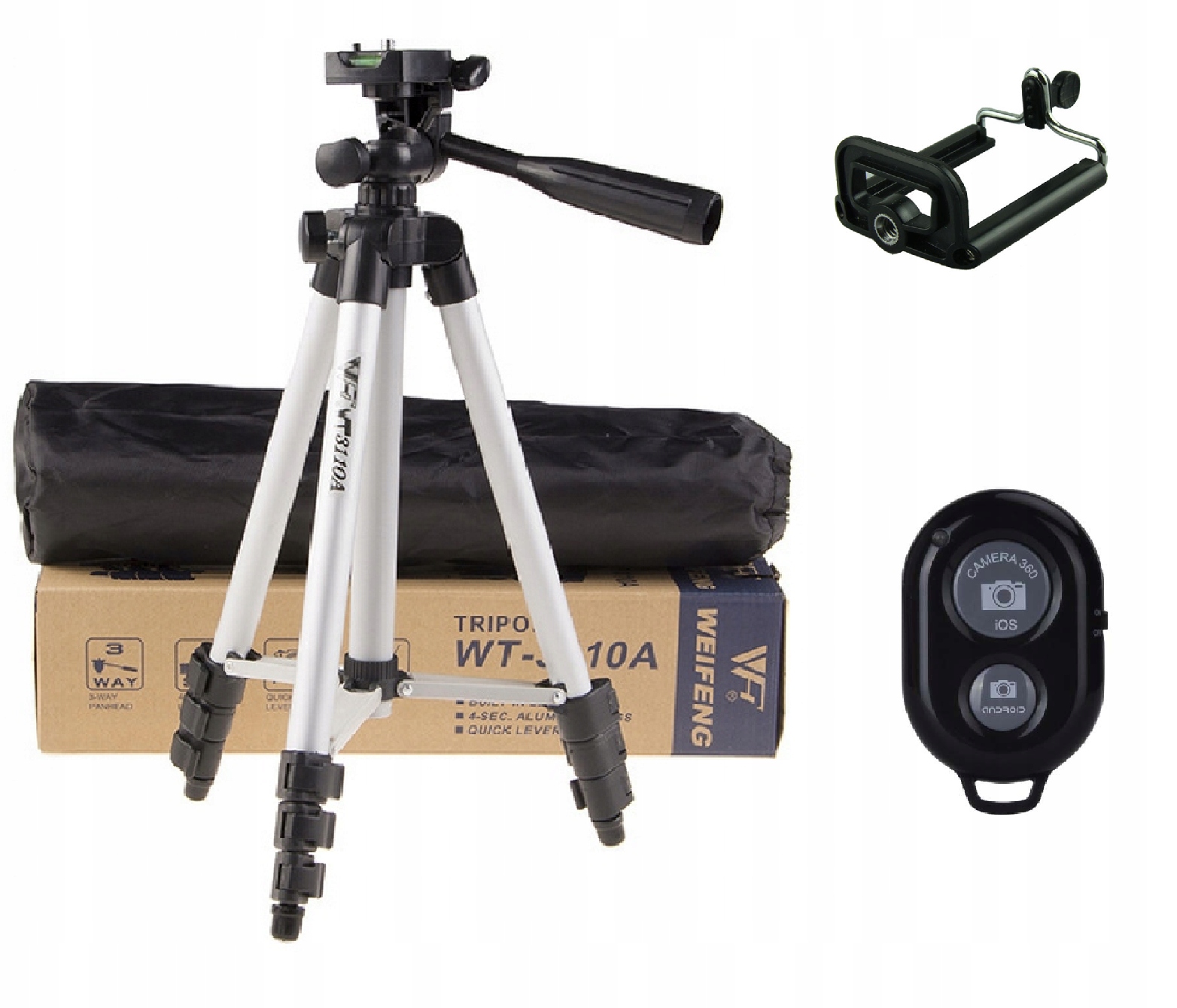 

Statyw Lekki Tripod + Pilot + Uchwyt Na Telefon