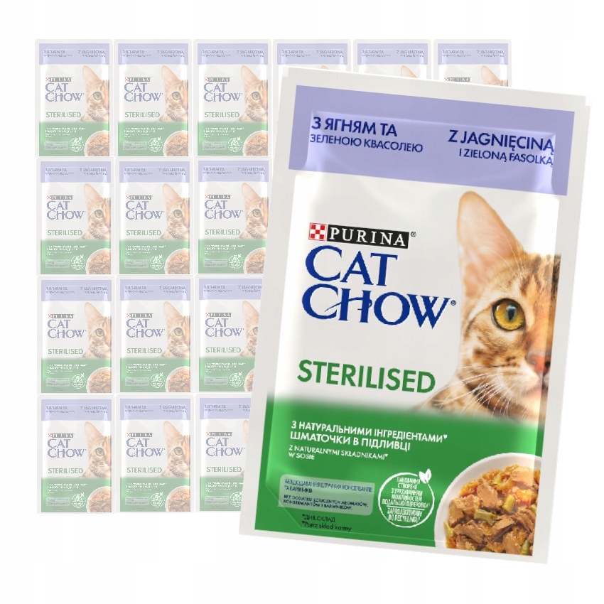 Purina Cat Chow Sterilised 24x85g Vlhké Krmivo Pro Kočky Jehněčí V Omáčce