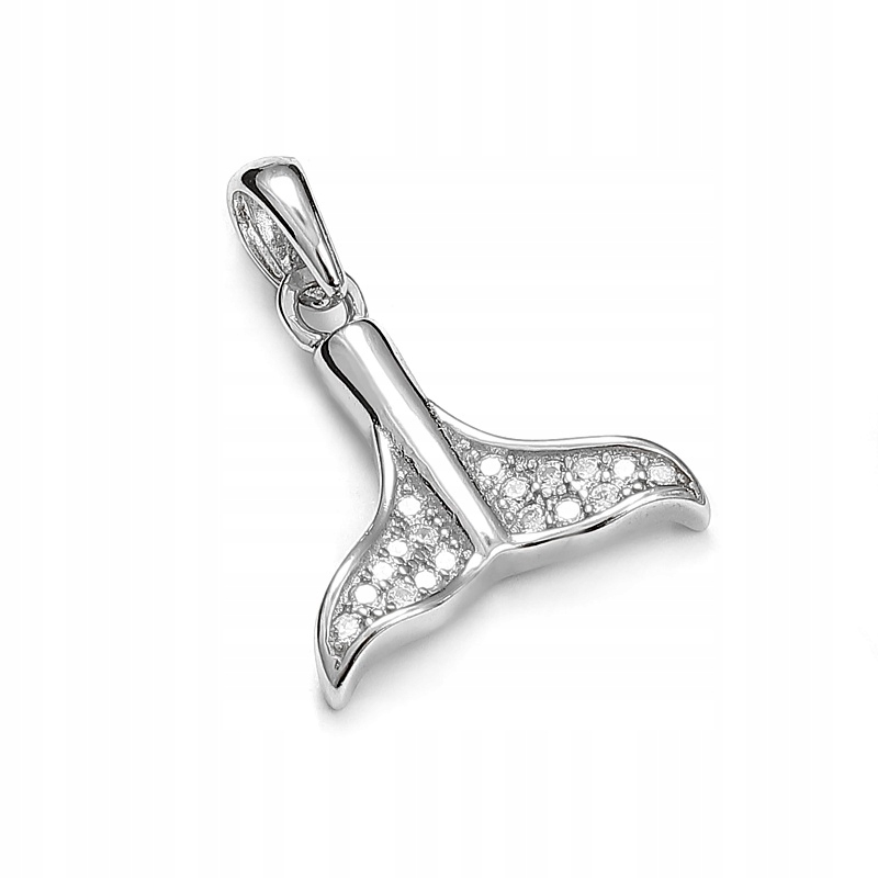 

Wisiorek srebrny Ag 925 z cyrkoniami ogon delfina