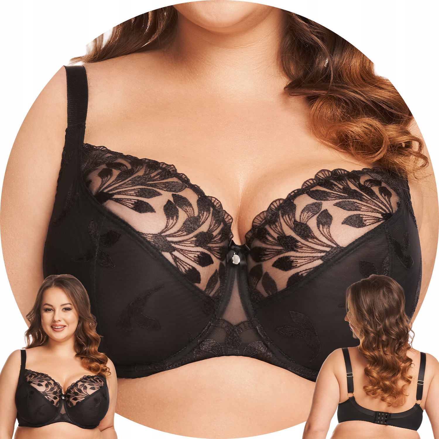 Nessa Grace N500 černá výšivka Měkká podprsenka 85F Soft