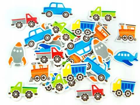 

Naklejki Piankowe kolorowe Auta samoloty transport