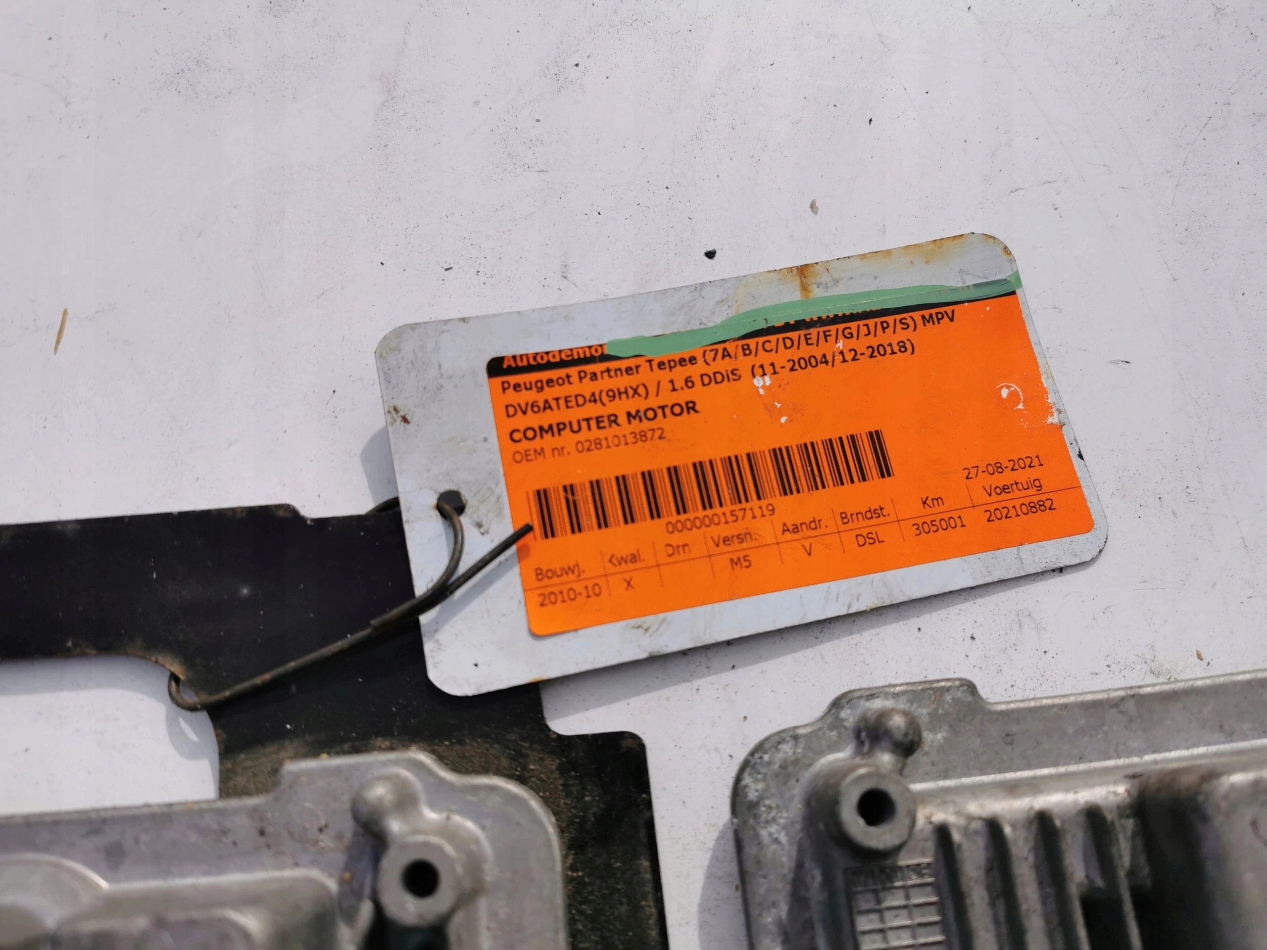 PEUGEOT PARTNER 1.6D 0281013872 9653958980 computer