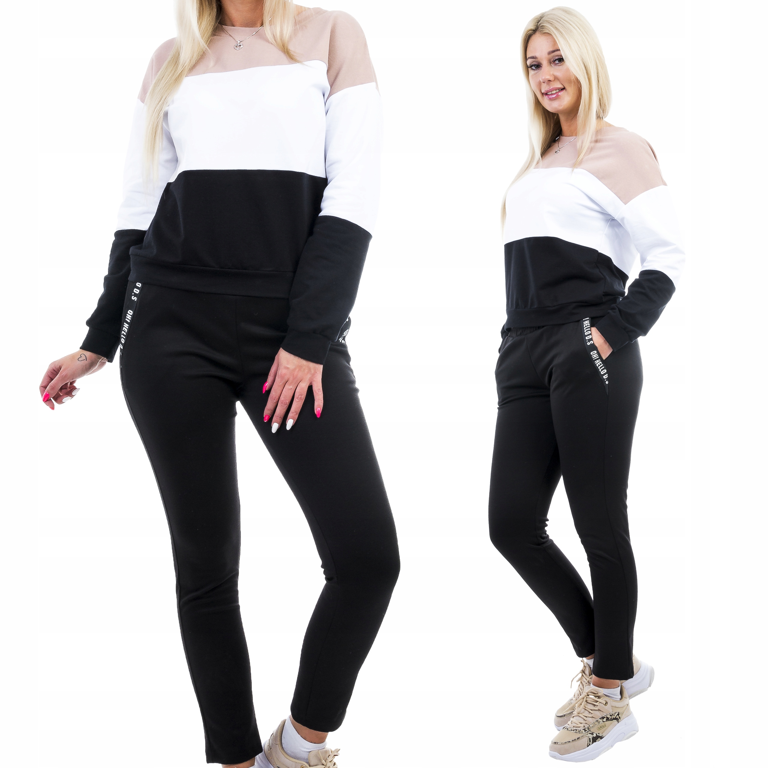 

Z289 Komplet Dres Lampas Pasy Beżowo- Czarny r 36