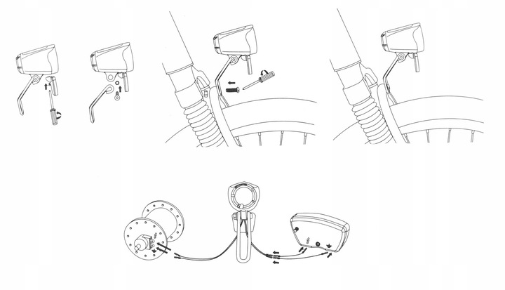 LAMPA ROWEROWA PRZEDNIA NA DYNAMO LED ON/OFF 90LUX Kod producenta XC 259ACS