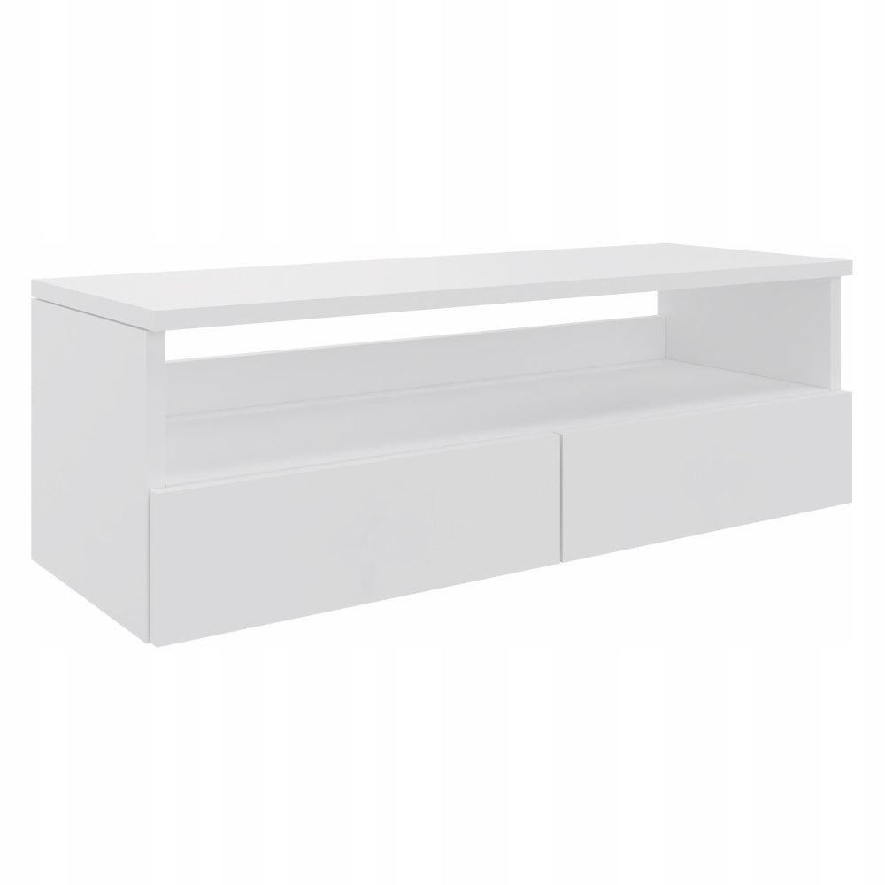 Konzolový Stolek, komoda, závěsná Rtv skříňka, click-on, bílá, šířka 90 cm