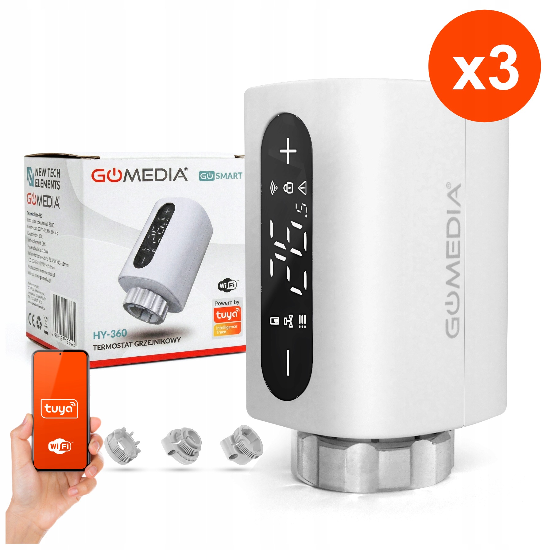 3x Termostatická Kartuše pro inteligentní ventil Tuya Smart Home WiFi