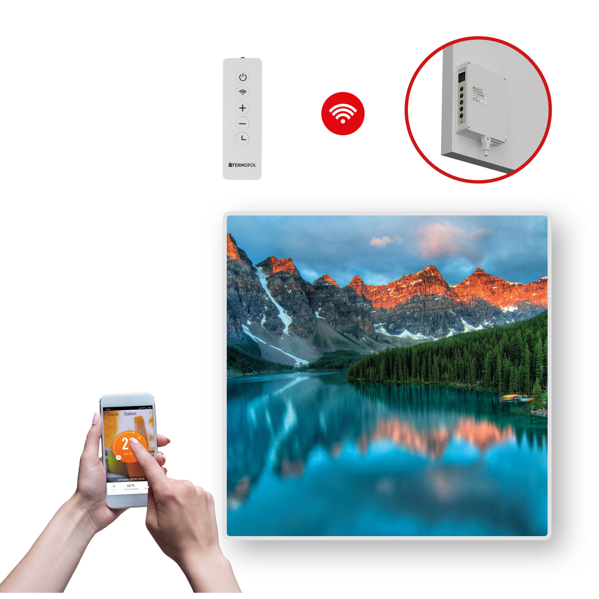 Dekoračný infračervený Ohrievací Panel s výkonom 350 W a Wifi