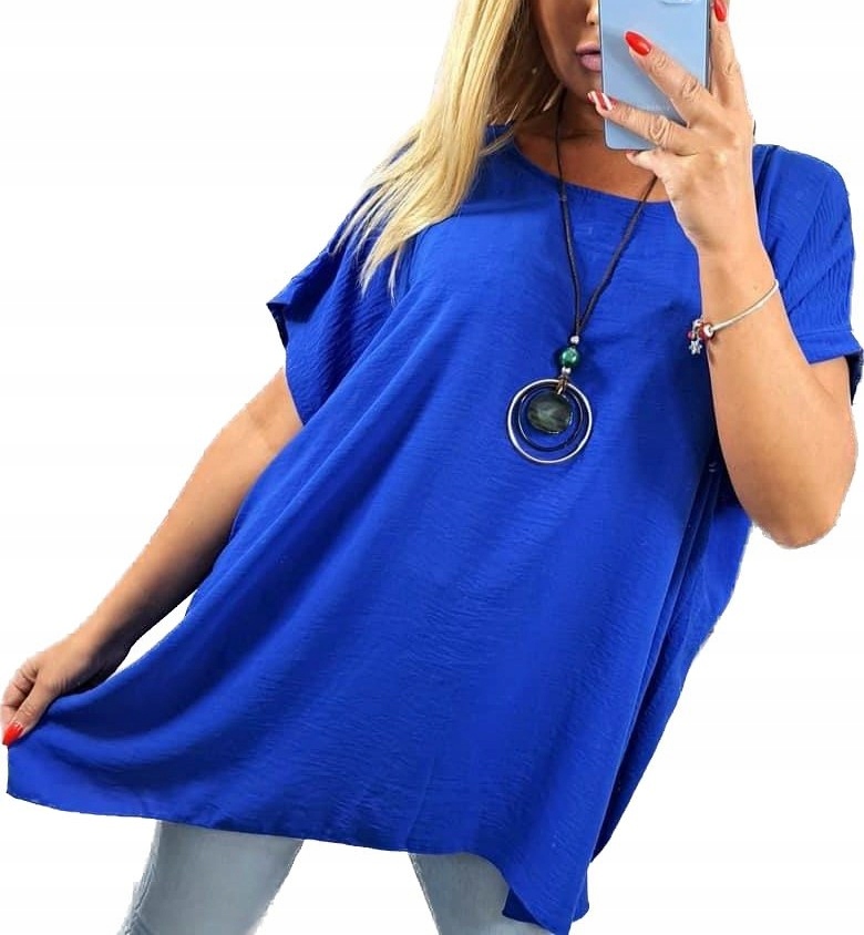 

B908 Bluzka Gładka Z Wisiorem Big Size r 60 (10XL)