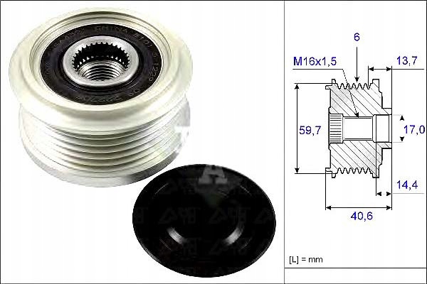 Ina Řemenice Alternátoru Opel 1,7CDTI 09- Astra