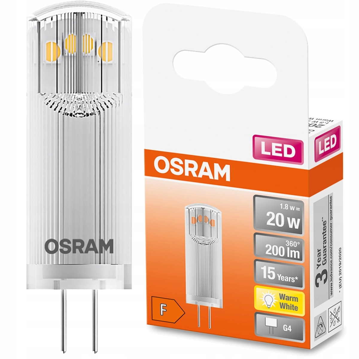 

Żarówka Led G4 Kapsułka 1,8W 20W 2700K Osram