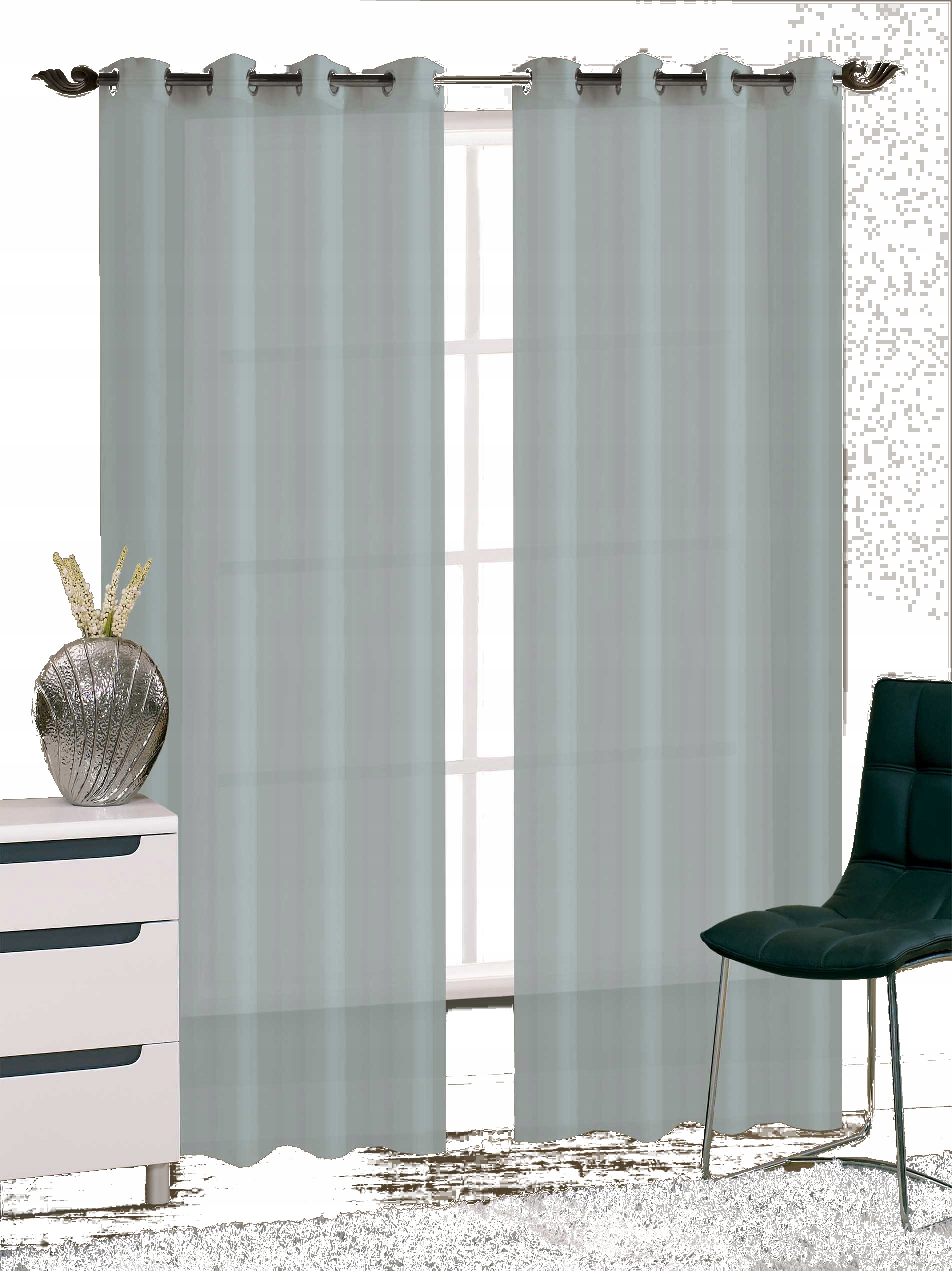 

Zasłona Woal Firana Na Przelotkach Szary 145X250