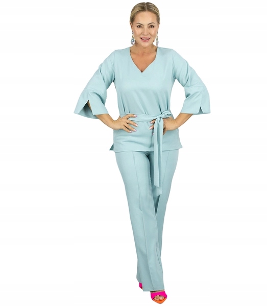 Dvoudílný dámský set: halenka kalhoty s výstřihem Agrafka 40