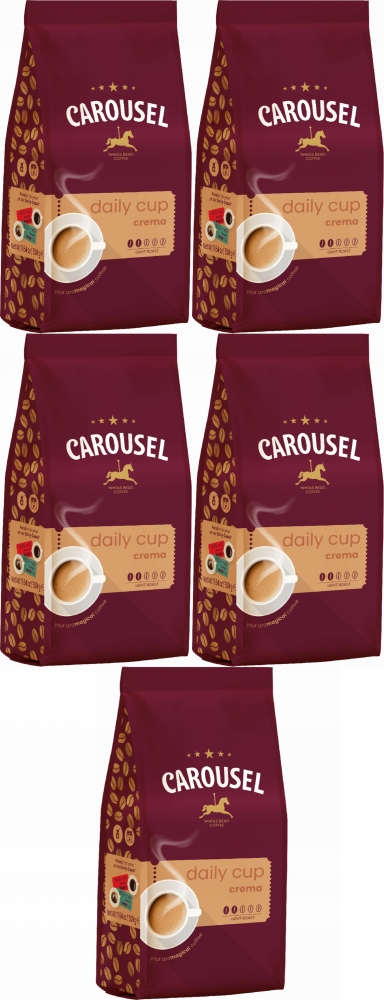 Carousel Coffee kawa ziarnista Daily Cup Crema 1kg x5