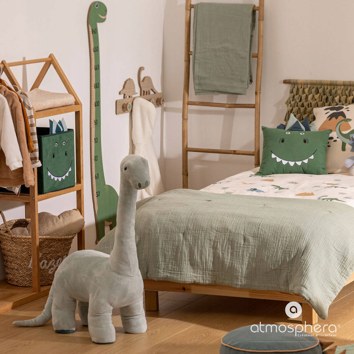 MIARKA WZROSTU DLA DZIECI DINOSAURE 50-140 cm Kolor odcienie zieleni