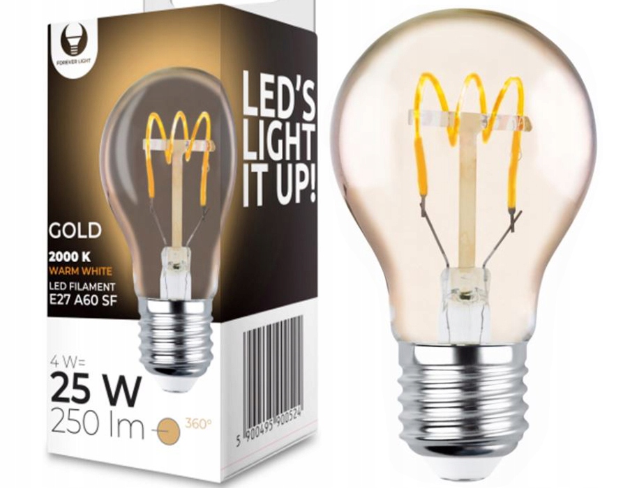 

Żarówka Led E27 Filament Ozdobna 4W 2000K Edison