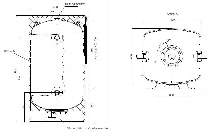 Zbiornik bufor PS 100l Austria Email, KIELCE Kod producenta PS 100