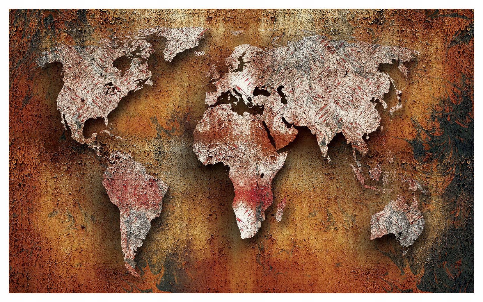 Fototapeta Mapa světa Loft Industrial Vintage Metal 254x184 lepidlo