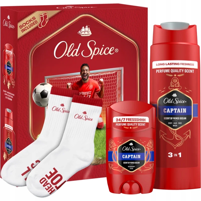 Old Spice Captain Footballer Sada Deodorant, Sprchový Gel, Ponožky